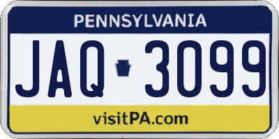 PA license plate JAQ3099