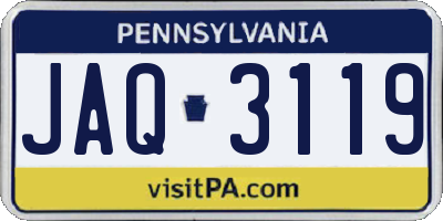 PA license plate JAQ3119