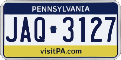 PA license plate JAQ3127