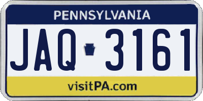 PA license plate JAQ3161