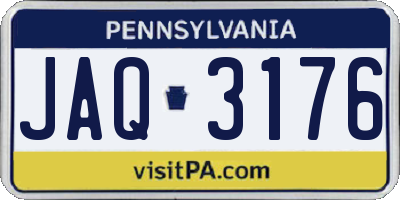 PA license plate JAQ3176