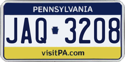 PA license plate JAQ3208