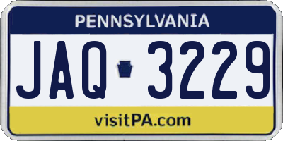 PA license plate JAQ3229