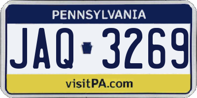 PA license plate JAQ3269