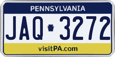 PA license plate JAQ3272