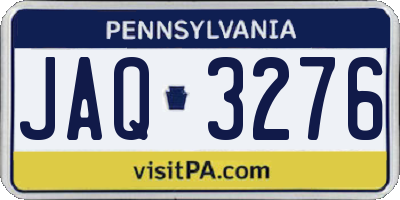 PA license plate JAQ3276