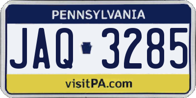 PA license plate JAQ3285