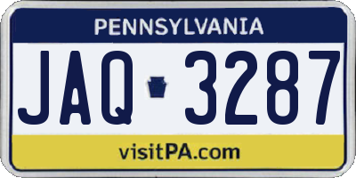 PA license plate JAQ3287
