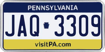 PA license plate JAQ3309