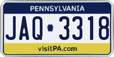 PA license plate JAQ3318