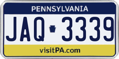 PA license plate JAQ3339
