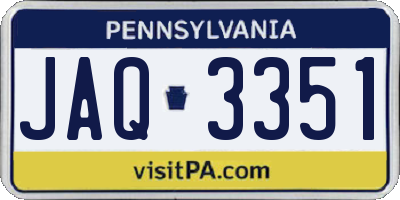 PA license plate JAQ3351