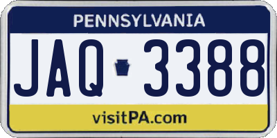 PA license plate JAQ3388