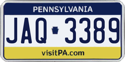 PA license plate JAQ3389