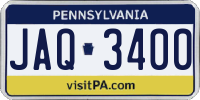 PA license plate JAQ3400