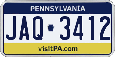 PA license plate JAQ3412
