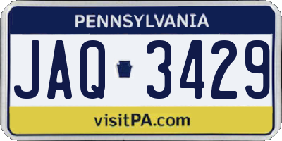 PA license plate JAQ3429