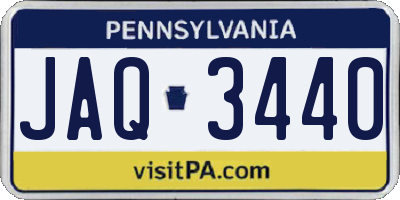 PA license plate JAQ3440