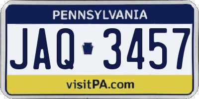 PA license plate JAQ3457