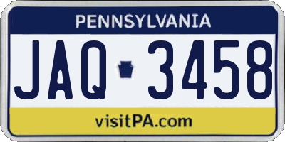 PA license plate JAQ3458