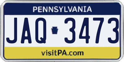 PA license plate JAQ3473