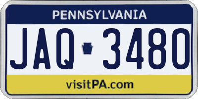PA license plate JAQ3480