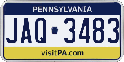 PA license plate JAQ3483