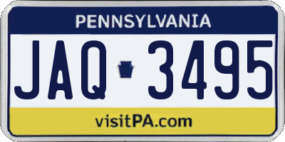 PA license plate JAQ3495