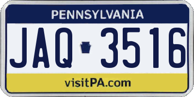 PA license plate JAQ3516