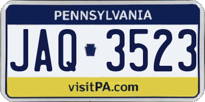 PA license plate JAQ3523