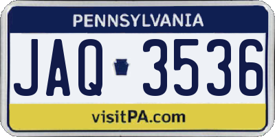 PA license plate JAQ3536