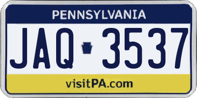 PA license plate JAQ3537