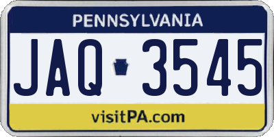 PA license plate JAQ3545