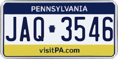 PA license plate JAQ3546