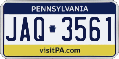 PA license plate JAQ3561