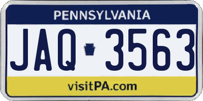 PA license plate JAQ3563