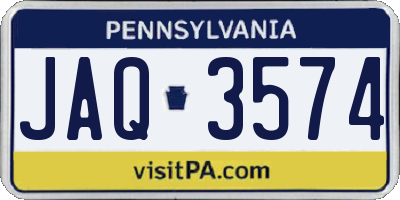 PA license plate JAQ3574