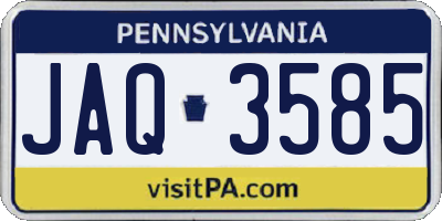 PA license plate JAQ3585