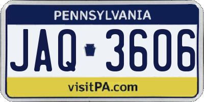 PA license plate JAQ3606