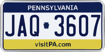 PA license plate JAQ3607