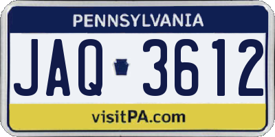PA license plate JAQ3612