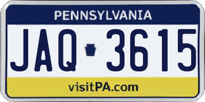 PA license plate JAQ3615