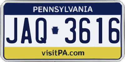 PA license plate JAQ3616