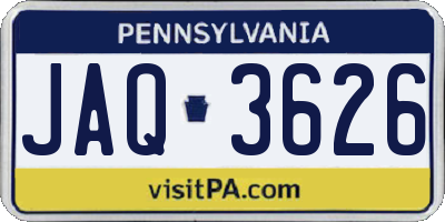 PA license plate JAQ3626
