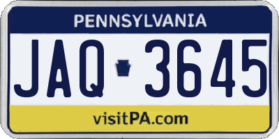 PA license plate JAQ3645