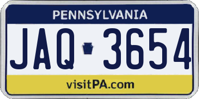 PA license plate JAQ3654