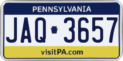PA license plate JAQ3657