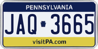PA license plate JAQ3665