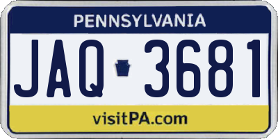 PA license plate JAQ3681