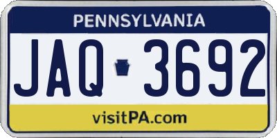 PA license plate JAQ3692